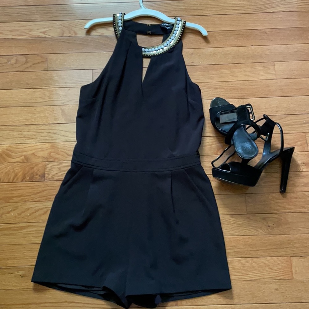 Bebe black halter romper